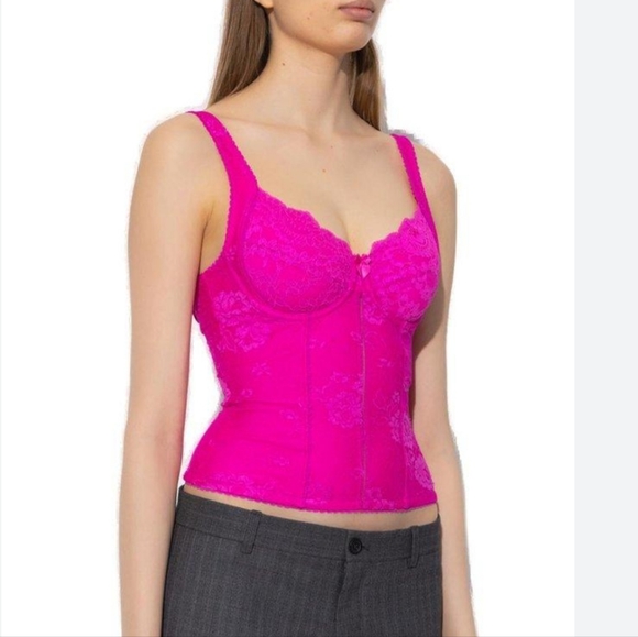 🔥FINAL PRICE DROP🔥 NWD$2,150 Balenciaga Pink Lingerie Lace Scoop Back Tank Top - Picture 5 of 16